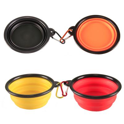 China Sustainable Premium Portable Silicone Slow Feeding Folding Travel Multicolor Plastic Pet Pet Bowl for sale