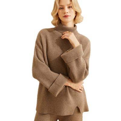 China High Quality 100% Pure Cashmere Sweater Women's Breathable Turtle Neck Sweater for sale