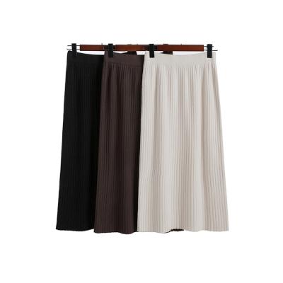 China Factory 2021 High Quality Breathable Chinese Fashion High Waist Mid Long Knitted Skirt for sale