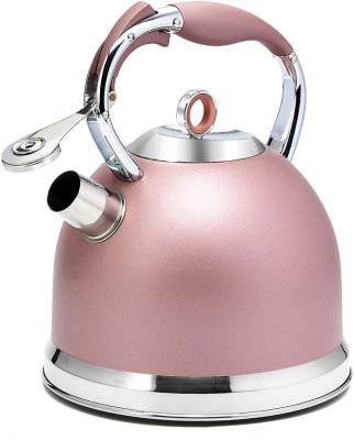 China Hot Selling Viable Tea Kettle Boiling Water Stainless Steel Whistling Teapot For Stove Top Stovetop Whistling Water Kettle Teapot for sale