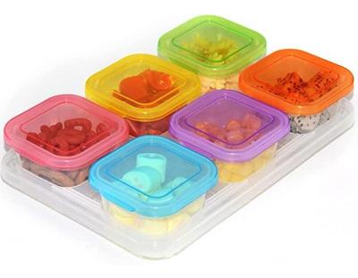 China Freshness Preservation 6 Pack Small Plastic Airtight Food Storage Containers With Lids Square School Lunch Containers For Kids Meal Surplus Container for sale