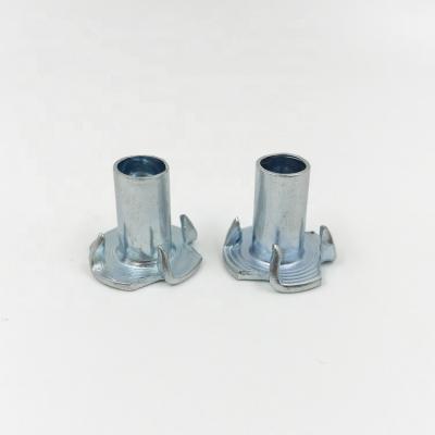 China M6*16 Half Thread Furniture Nut 4 Prongs T Nut for sale