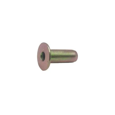 China Quality construction guaranteed carbon steel plated with yellow zinc flat head hollow rivets for sale