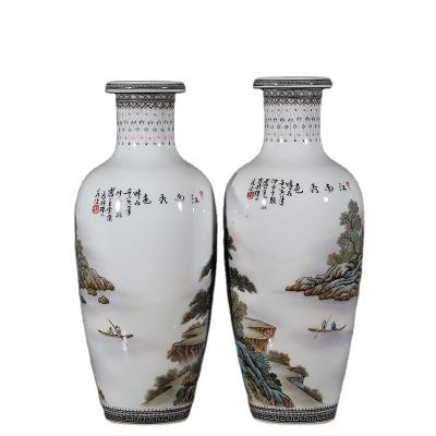 China Chinese ceramic craftsman craftsman ceramic craft pair people bottle porcelain antique pastel ornaments for sale