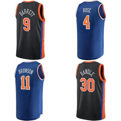 China New York City Edition Basketball Jersey Men's Wholesale Stitched Knick #9 Barrett #30 Randle Custom High Qaulity Breathable Wear for sale