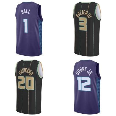 China Wholesale Mens Charlotte City Hornet Breathable Jersey Stitched Basketball Uniforms #2 Johnson #1 High Quality Ball Basketball Tank Tops for sale