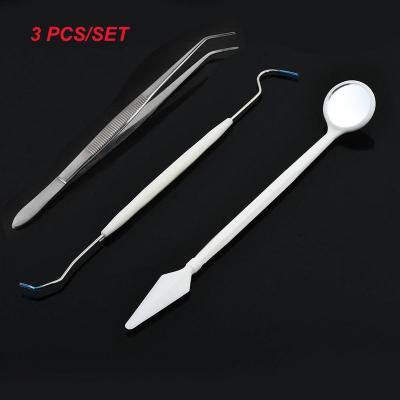 China Hosptial Orthdent 3Pcs/Kit Dental Mouth Mirror Tooth Pick Pick Tweezers Dental Cleaning Pliers Set Oral Dentist Lab Instruments Hygien Tools for sale