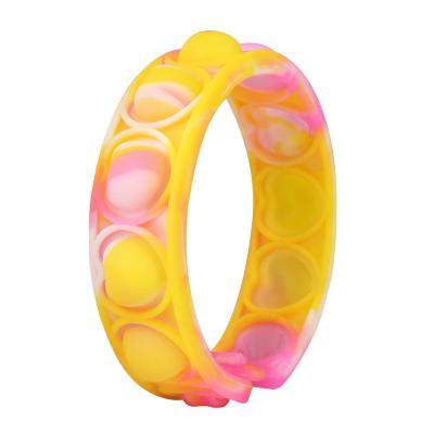 China Toy Pop Push Bubble Ajustable Stress Relief TT72 Wristband Finger Press Reliever Multicolor Adjustable Wristband Sensory Bangle for sale