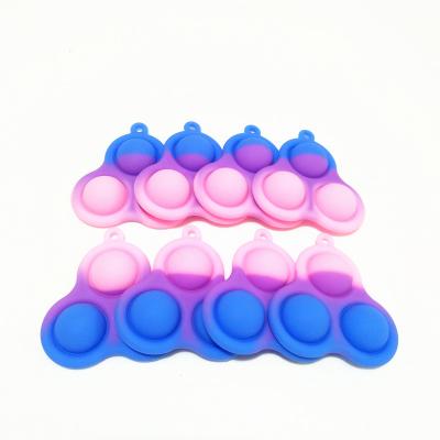 China Single-Dimple Mini Keychain Early Education Brain Eco-friendly Material Riddle Popping Mini Silicone Pop Press Squeeze Toy for Kids and Adults for sale