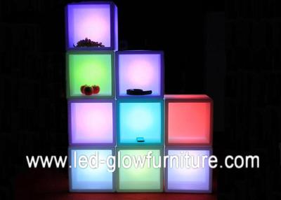 China Polyethylene Plastic LED Cube Furniture container lighting / led Flower Pot for sale