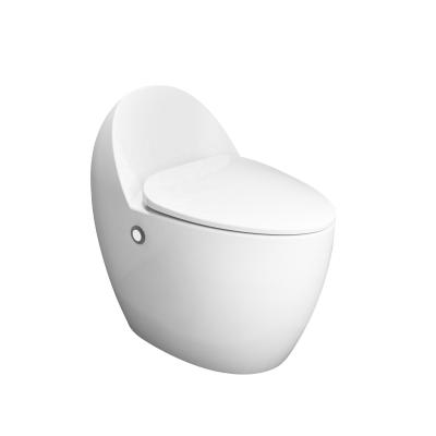 China Double-Flow China Bathroom Sanitary Ware Special Colorful Siphonic Egg Shape Foot Flush One Piece Toilet for sale