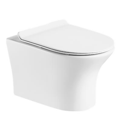 China Automatic Operation Wholesale Floating Wall Hung Rimless Toilet , Watermark WC Toilet for sale