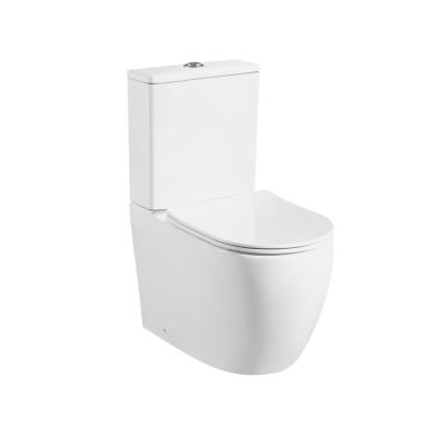 China Double-Flow Two Style European CE Rimless Toilet Pieces, Watermark WC Toilet for sale