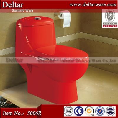 China Double-flush MEXICO Red Toilet Bowl, Red Sanitary Ware Toilet WC, Ceramic Toilet With Water Flush Valve for sale