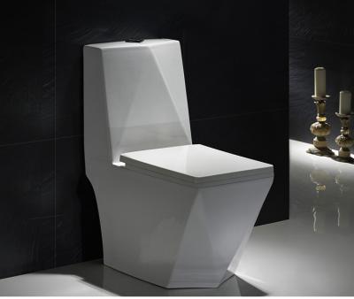 China Flush Type Tall Toilet Seat , Double-flush Tall Diamond One-Piece Ceramic Toilet for sale