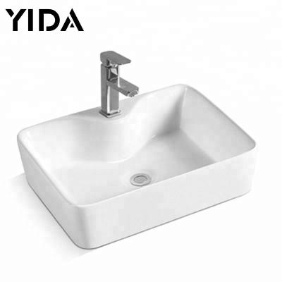 China Economical Square Ceramic Bathroom Basin Lavatory Art Sink Manufacture Over Counter Basins for sale