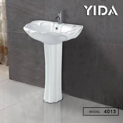 China Bathroom Basin Wholesale Price Pedestal Washbasin Toilet Flower Basin Ceramic Sink For Bathroom for sale