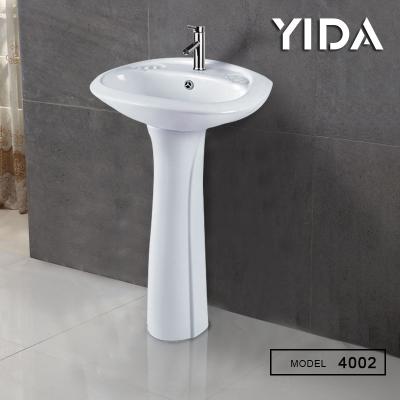 China Bathroom Basin Build Bathroom Basin Ceramic Pedestal Step Down Economical Small Size Wash Sink for sale