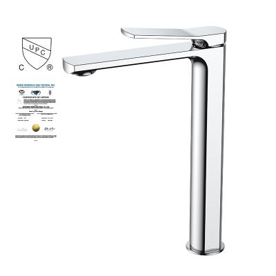 China Brass Thermostatic Faucets Basin Faucets, cUPC Single Lever Handle Bathroom Faucet Tall Basin Mixer Tap for sale