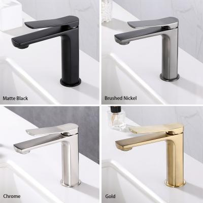 China UPC/cUPC Faucets Thermostatic Brass Basin Faucets, Mixer Basin Faucet Bathroom Gold Black Single Lever Cold And Hot Faucet for sale