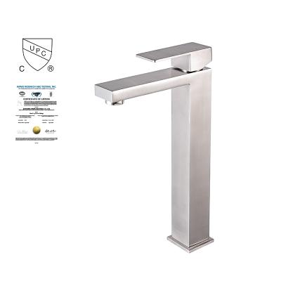 China Tall Basin Mixer Tap Stainless Steel Vessel Sink Faucet Washing Faucets cUPC Bathroom Sink Thermostatic Single Handle Faucet for sale