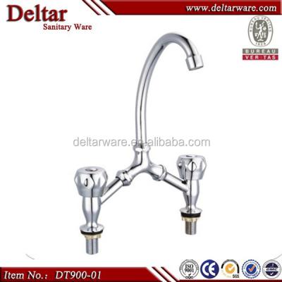 China CLASSIC Deck Mounted Double Handle Basin Faucet, 2 Hole Basin Mixer Taps, UPC Kitchen Faucet for sale