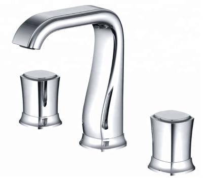 China China Thermostatic Double Handle Basin Chrome Undercounter Bathroom Faucets Hot And Cold Mixer Tap For Hotel Apartment for sale