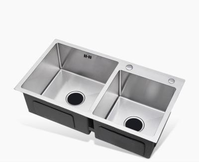 China Modern Wholesale Double Bowl 304 Stainless Steel Kitchen Sink for sale