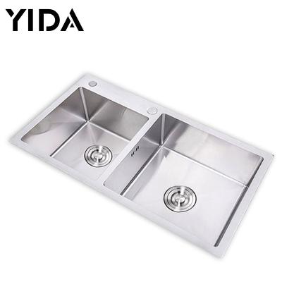 China With Faucet Professional Double Sink Stainless Steel Custom Kitchen Sinks With SUS Drain for sale