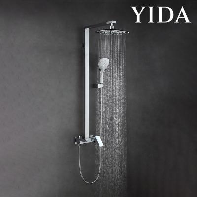 China With Wall Rain Slide Bar Italian Bath Pressure Shower Head Luxury Hot And Cold Shower Set Mixer Taps System for sale