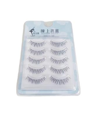 China Fish natural wholesale silk thread transparent rod 5 pairs eyelashes sold well in Asia natural thick waterproof makeup for sale