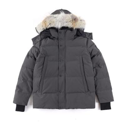 China High Quality Premium Waterproof Canada Goose Down Parka Long Animal Fur Hooded Goose Outdoor Plus Size Men's Thick Jackets Padded Hoodie Winter for sale