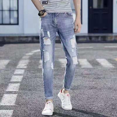 China Popular New Fashion Summer QUICK DRY Men's Denim Pants Casual Hip Pop Proof Hip Pop Jeans Stretch Men's Denim Pants for sale