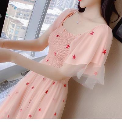 China Breathable Summer Dresses Boho Smocked Ruffle Sun Beach Casual Mini Dress Layered Swing Dress for sale