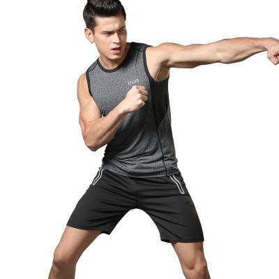 China Men's breathable tank and shorts set 2021 summer cotton and fashion canvas cool hippie shirts sleeveless suit for sale