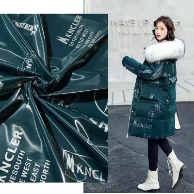 China 2022 New Recycled Fabric Double Faced Down Jacket Dress Car Brand New Bag Waterproof Anti-fouling Silver Fluorescent Fabric for sale