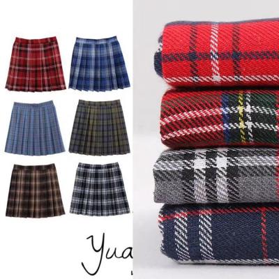 China 2022 Breathable New Plaid Fabric Supplier Brushed Woven Twill Cotton Polyester Plaid To Chat Dyed Flannel Fabric for sale