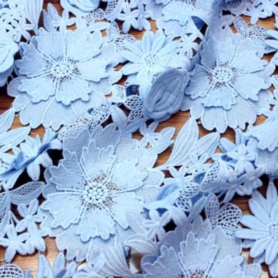 China Hollow-out Stereo Famous Water-Soluble Milk Cipher Blackout Decal Silk Fabric Lace Fabric for sale