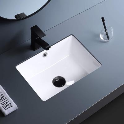 China New Stylish Rectangle White Undermount Wash Basin Vitreous China for sale