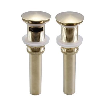 China Polished Nickel Pop Up Drain Assembly Bathroom Drainage Fittings Gold Plate for sale