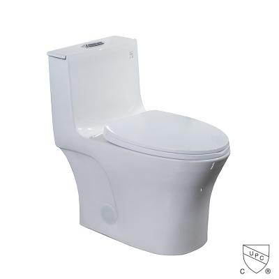 China Het Amerikaanse Standard 1-Stuk begrenste Toilet met Hoogste Gelijke ruwe binnen Knoop 12“ Te koop