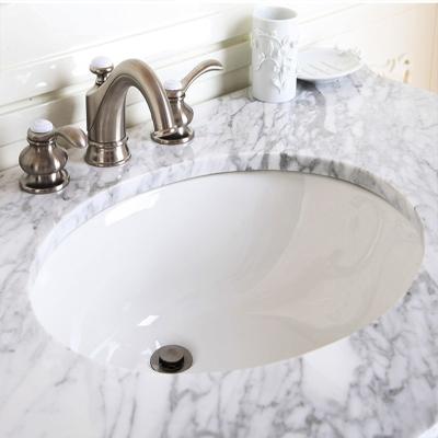 China Rectangular Glazed Ceramic Undermount Bathroom Vanity Sink 3 Layered 400mm for sale