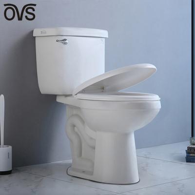 China Porcelain Washdown Two Piece Toilet Bathroom Integrated Siphon Water Closet for sale