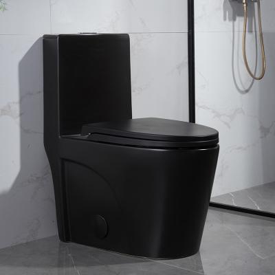 China 1.6 Gpf Matt Black Dual Flush Elongated One Piece Toilet American Standard for sale