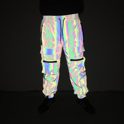 China Wholesale Reflective Fabric Pockets Streetwear Men Elastic Multi Cargo Pants QUICK DRY for sale