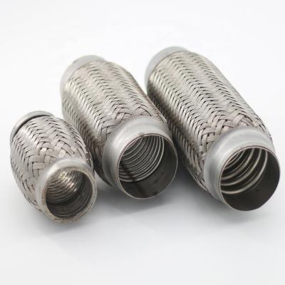 China SS304 Metal Muffler Stainless Steel Auto Exhaust Flex Pipe Flexible Exhaust Pipe Connector for sale