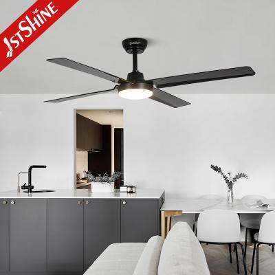 China Black Remote LED 52 Inch Quiet Motor Ceiling Fans For Bedroom Living / Dining Room for sale