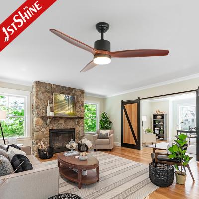 China Solid Wood Ceiling Fan With Light 3 Blades Ac Reversible Motor Quite Led Fan Light for sale