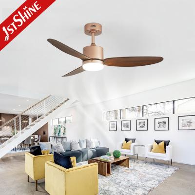 China DC LED Ceiling Fan Manufacturer Rose Gold High Speed Energy Saving for sale