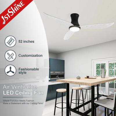 China Low Profile Quiet Dc Motor ABS Blade Ceiling Fan For Low Ceiling With Lamp for sale